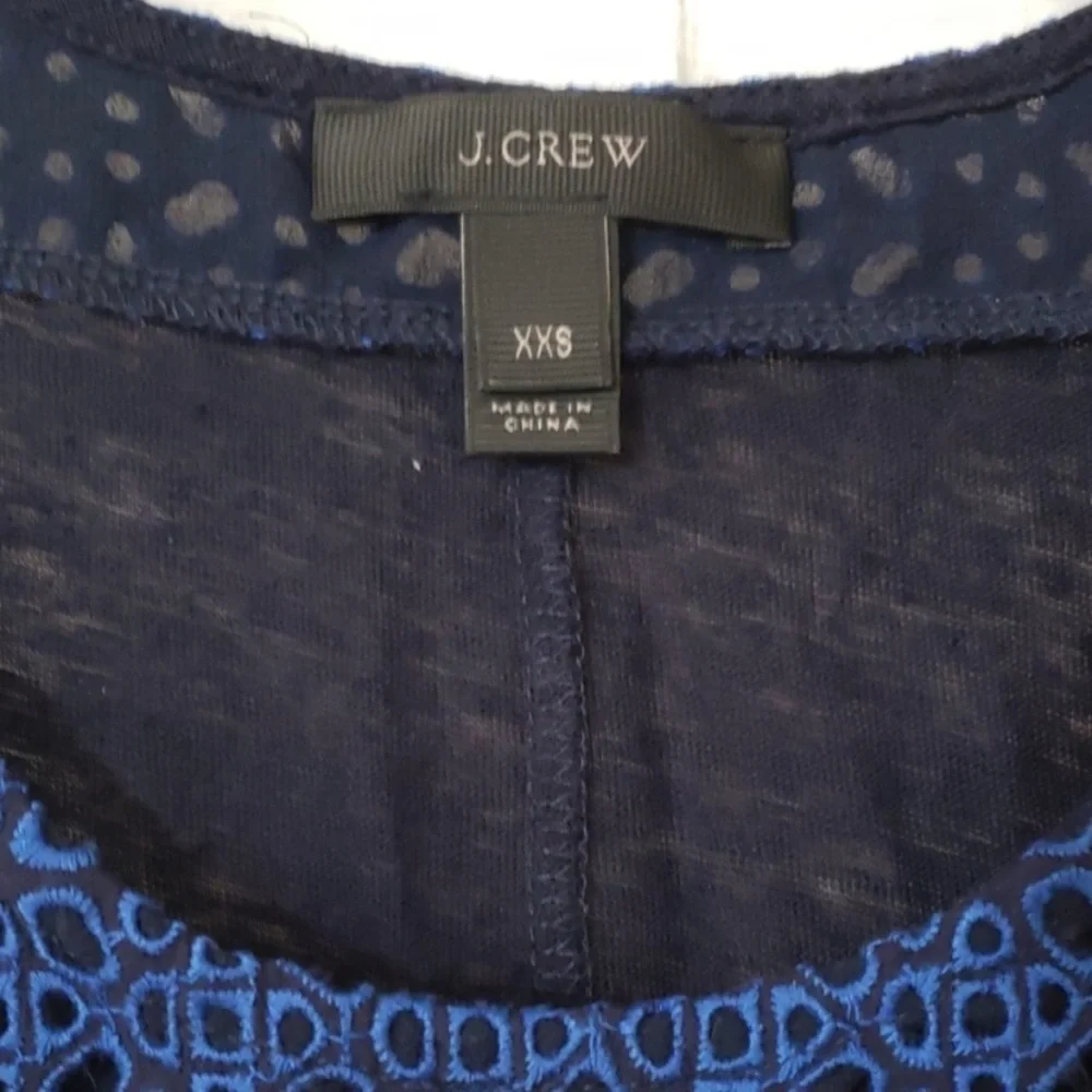 J Crew blue eyelet top